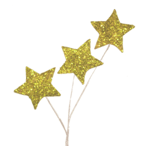 Trinket - Glitter Star Spray - 12pc - Gold