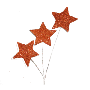 Trinket - Glitter Star Spray - 12pc - Orange