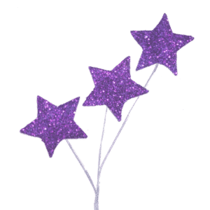 Trinket - Glitter Star Spray - 12pc - Purple