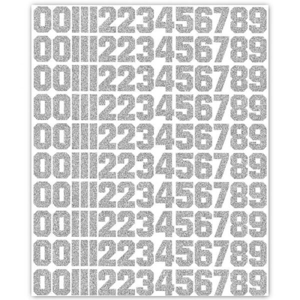 Sticker - Block 1.5" Standard Assorted Number 12"x15" (1 sheet)