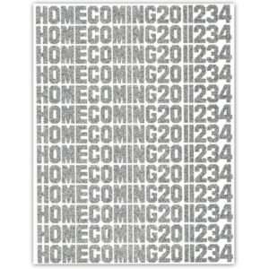 Sticker - Block .75" Midsize HOMECOMING 8"x10" (1 sheet)