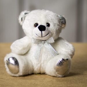 Plush - 6" Colorama Bear - White w/ Silver (1pc)