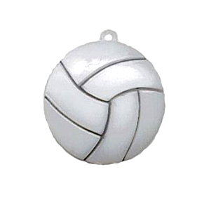 Sports Trinket - Dome Volleyball Charm 2.5" White (24pc)