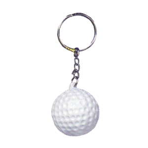 Sport Keychain - Golf Ball 1.5" (12 pc) - White