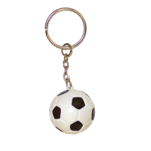 Sport Keychain - Soccer Ball 1.25" (12 pc) - Black/White