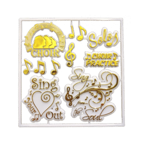 Trinket - Choir Charm 11pc Set - (12 sets) - White / Gold