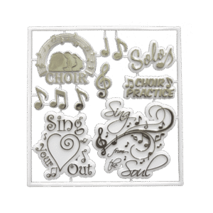 Trinket - Choir Charm 11pc Set - (12 sets) - White / Silver