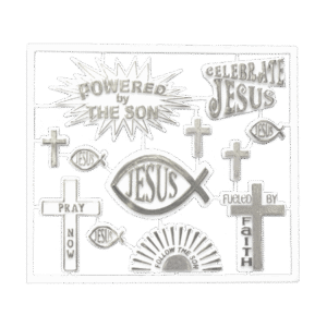 Trinket - Christian Charm Sets - (12 sets) - White / Silver