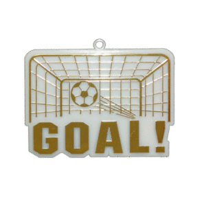 Trinket - Soccer Goal Charm - 12pc - White / Gold