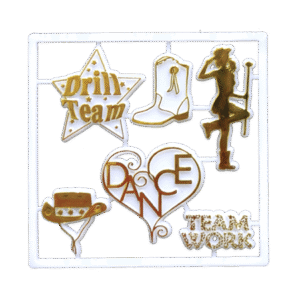 Trinket - Drill Team Charm Pack - 12pc - White / Gold