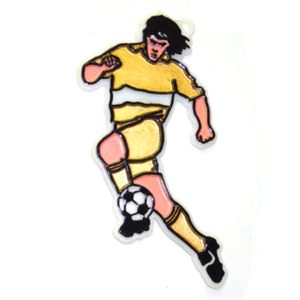 Trinket - Soccer Player 3" - 12pc - White / Gold
