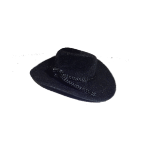 2 inch Flocked Cowboy Hat (12pc) - Black