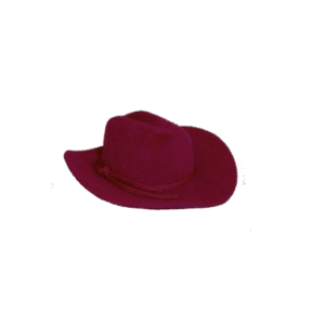 2 inch Flocked Cowboy Hat (12pc) - Burgundy