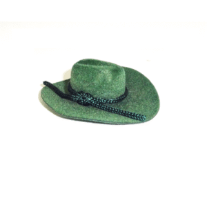 2 inch Flocked Cowboy Hat (12pc) - Emerald Green