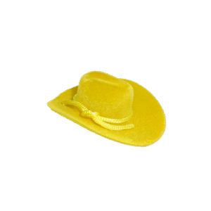 2 inch Flocked Cowboy Hat (12pc) - Yellow