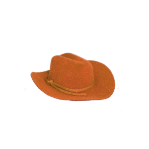 2 inch Flocked Cowboy Hat (12pc) - Orange