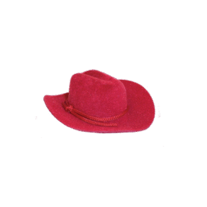 2 inch Flocked Cowboy Hat (12pc) - Red
