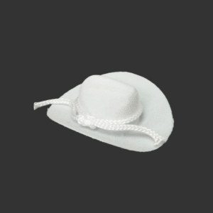 2 inch Flocked Cowboy Hat (12pc) - White