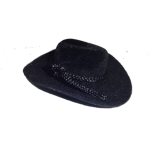 3 inch Flocked Cowboy Hat (12pc) - Black
