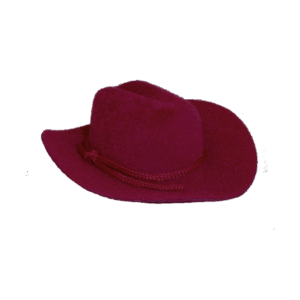 3 inch Flocked Cowboy Hat (12pc) - Burgundy