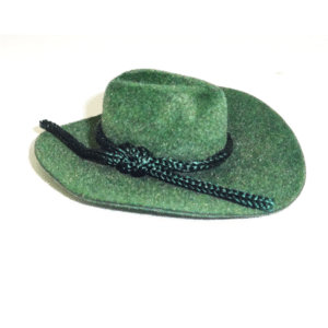3 inch Flocked Cowboy Hat (12pc) - Emerald Green