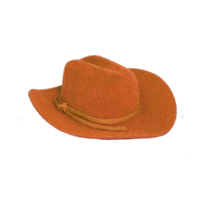 3 inch Flocked Cowboy Hat (12pc) - Orange