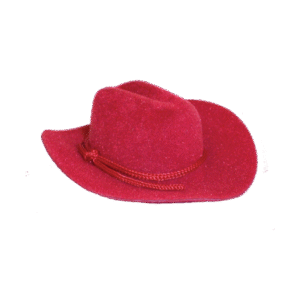 3 inch Flocked Cowboy Hat (12pc) - Red