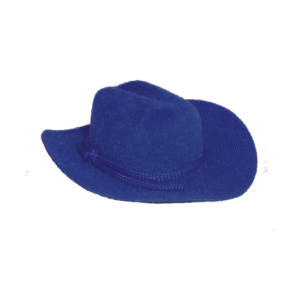3 inch Flocked Cowboy Hat (12pc) - Royal Blue
