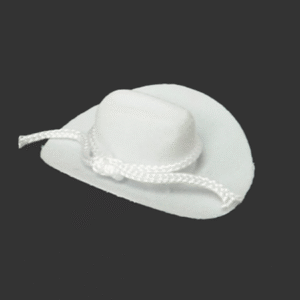 3 inch Flocked Cowboy Hat (12pc) - White