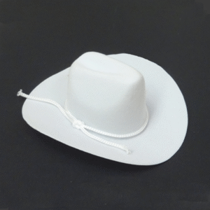 4 inch Flocked Cowboy Hat (12pc) - White