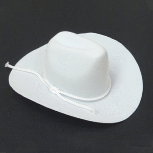 5  inch Flocked Cowboy Hat (12pc) - White