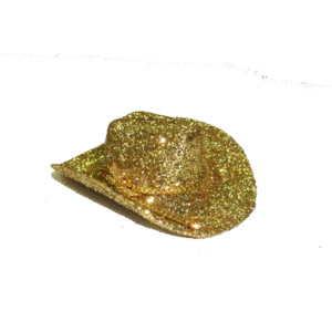 2 inch Glittered Cowboy Hat (6pc) - Metallic Gold
