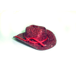 2 inch Glittered Cowboy Hat (6pc) - Metallic Burgundy