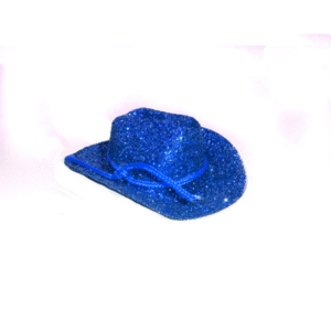 2 inch Glittered Cowboy Hat (6pc) - Metallic Royal Blue