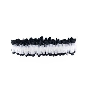 Garter - #9 Regular Two-Tone Satin - Black / White (12pc)