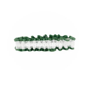 Garter - #9 Regular Two-Tone Satin - Hunter Green / White (12pc)