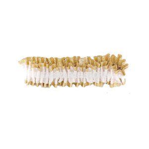 Garter - #9 Regular Two-Tone Lame' - White / Gold (12pc)