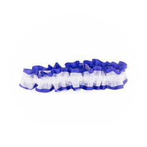 Garter - #9 Regular Two-Tone Satin - Royal Blue / White (12pc)