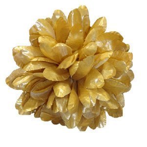 Flower - Mum - 4" Metallic Lame'  (12 pc) - Metallic Gold