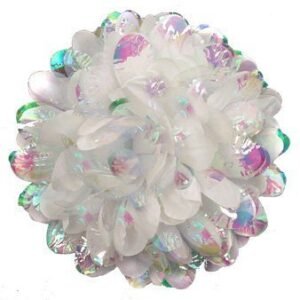 Flower - Mum - 5.5" Mum Pearlized White and Clear (12pc)