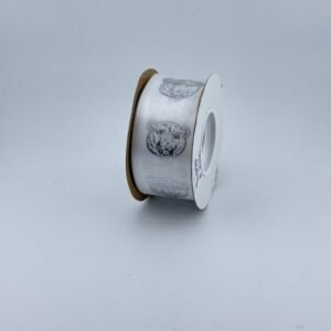 Ribbon - #9 Printed Ribbon  - Bears - 1 3/8"x25yds - White / Silver