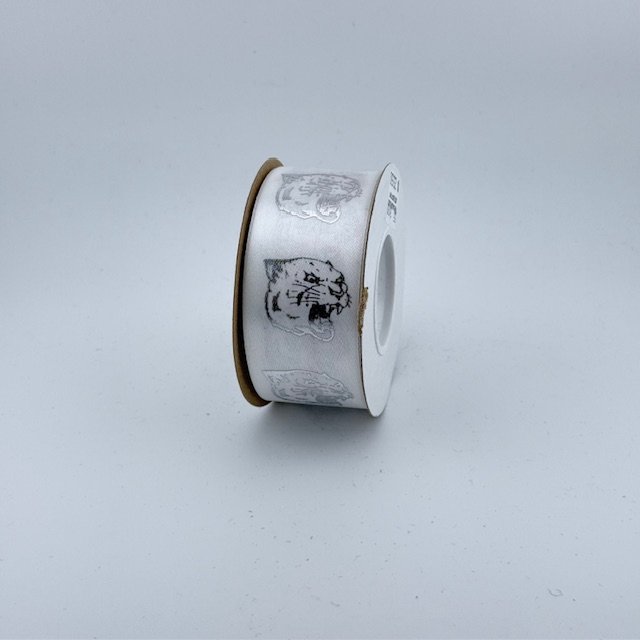 Ribbon - #9 Printed Ribbon - Cougars - 1 3/8"x25yds - White / Silver