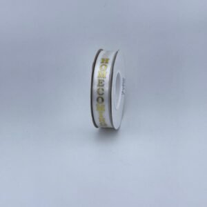Ribbon - #3 Printed Ribbon  - HOMECOMING - 5/8"x25yds - White / Gold