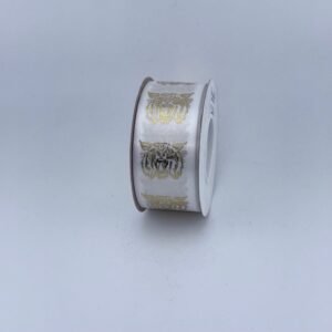 Ribbon - #9 Printed Ribbon  - Wildcats - 1 3/8"x25yds - White / Gold