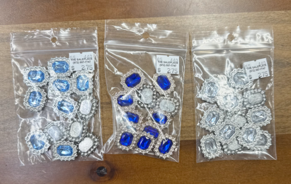 Rhinestone Gems w/ Clear Border (12 pc)