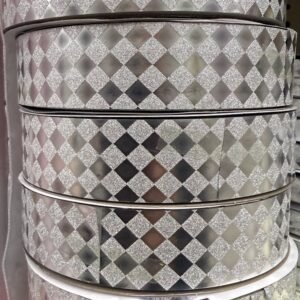 Ribbon – Diamond Dust Pattern – Dymondz (Diamond Dust Pattern ) #9 – 100 yds – Metallic Silver