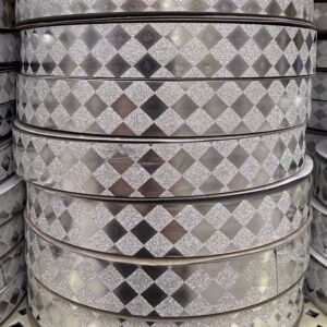 Ribbon – Diamond Dust Pattern – Dymondz (Diamond Dust Pattern ) #5 – 100 yds – Metallic Silver