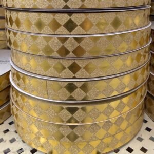 Ribbon – Diamond Dust Pattern – Dymondz (Diamond Dust Pattern ) #3 – 100 yds – Metallic Gold
