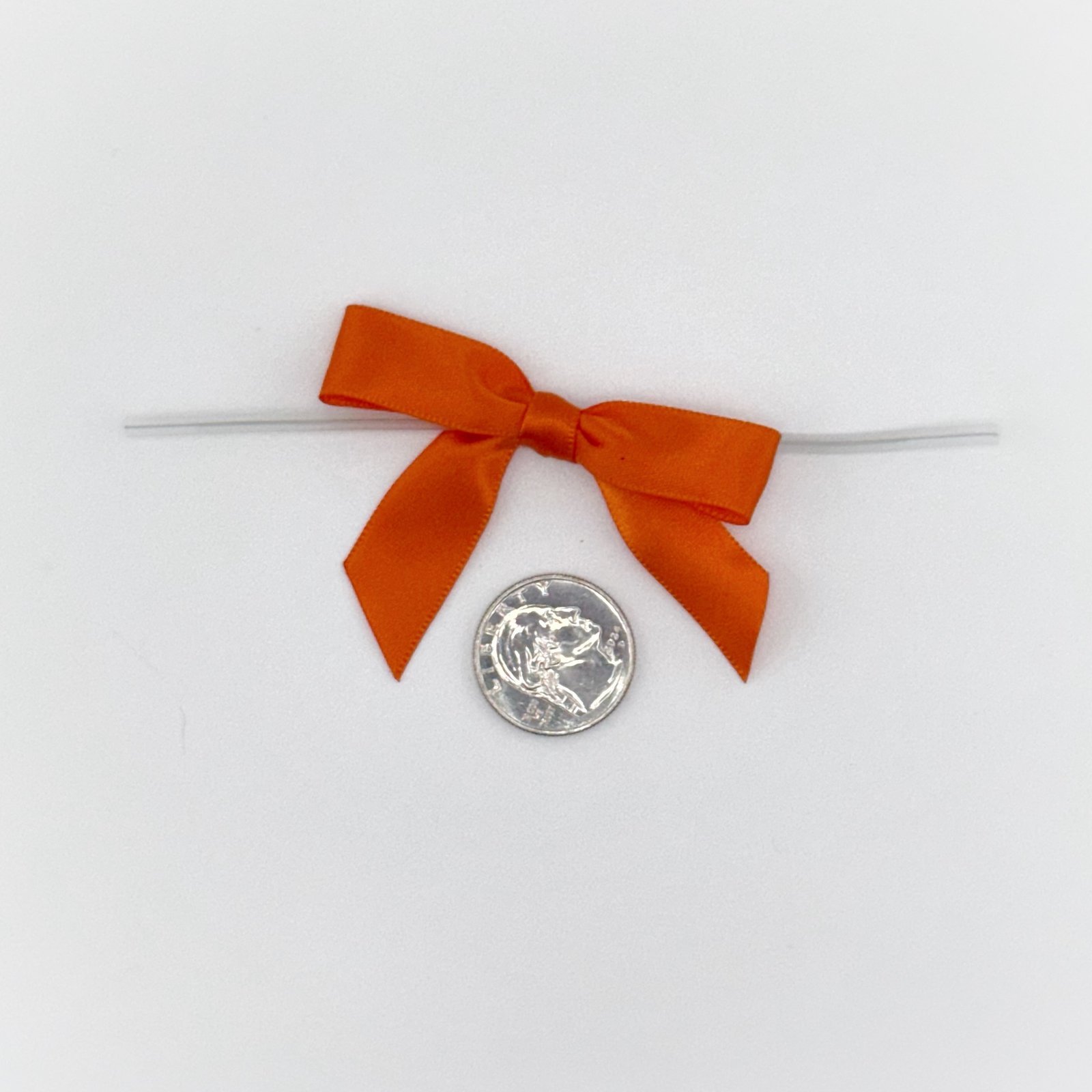 Small Bow - Double Faced Satin - 2x1" - Orange - (12pc)