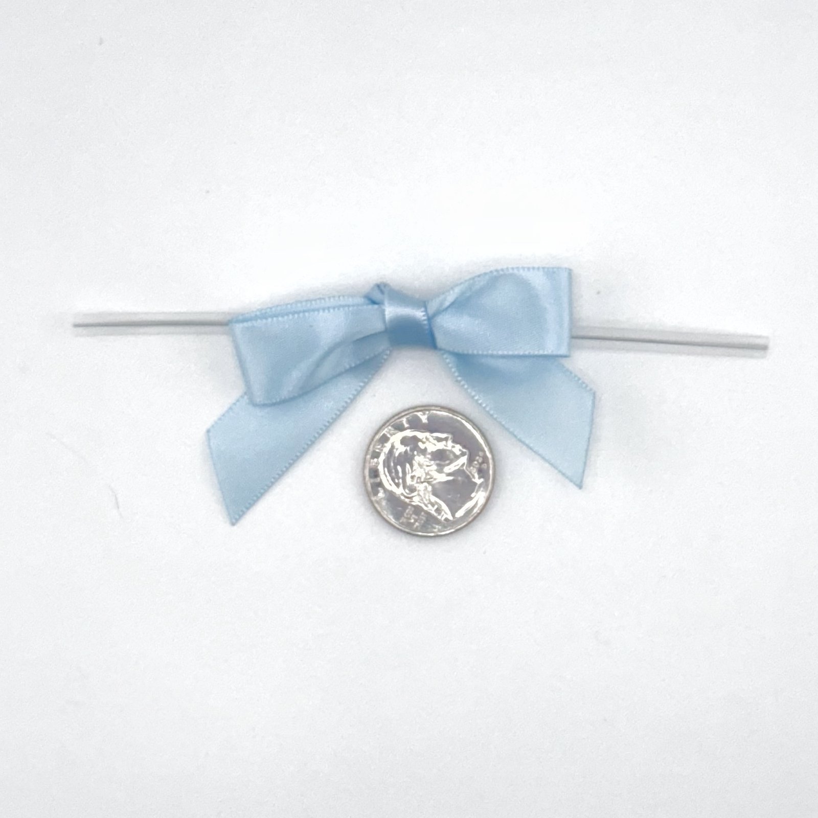 Small Bow - Double Faced Satin - 2x1" - Light Blue - (12pc)